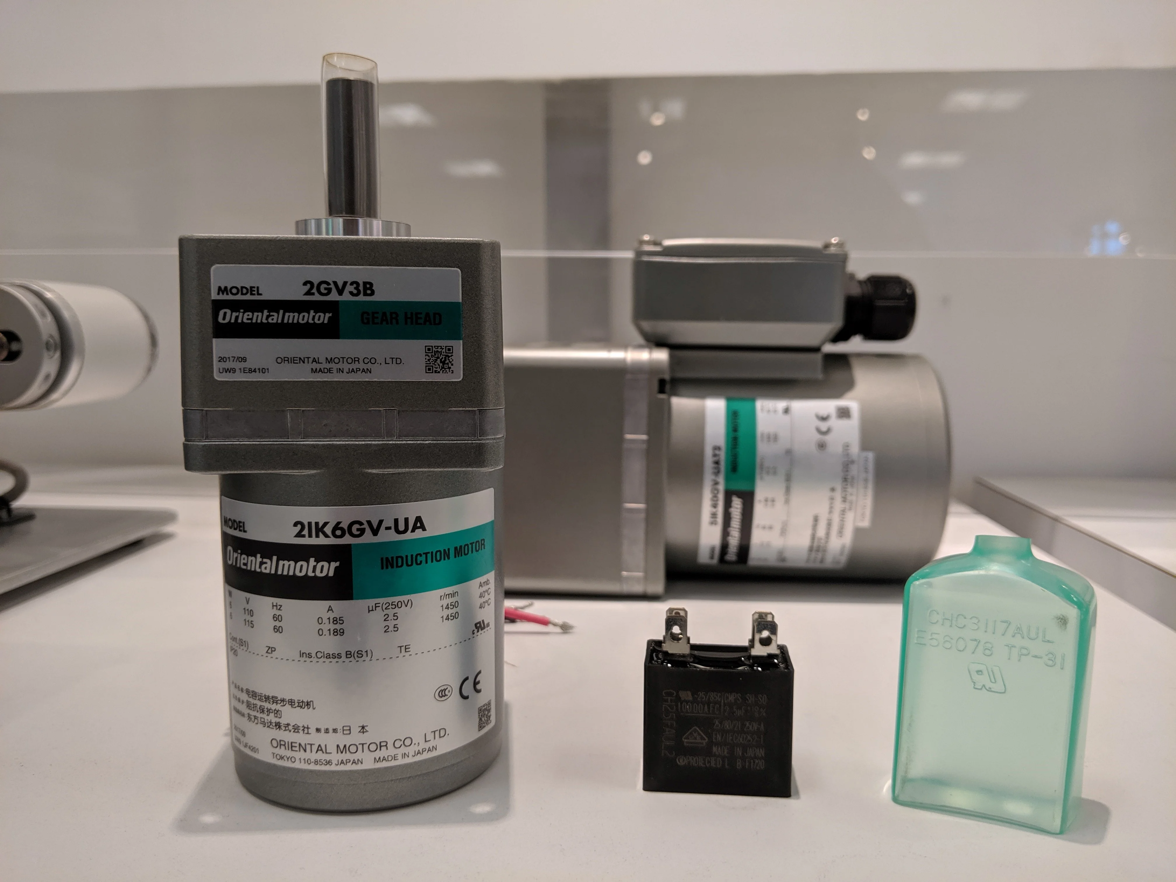 AC PSC motor, capacitor, and capacitor cap