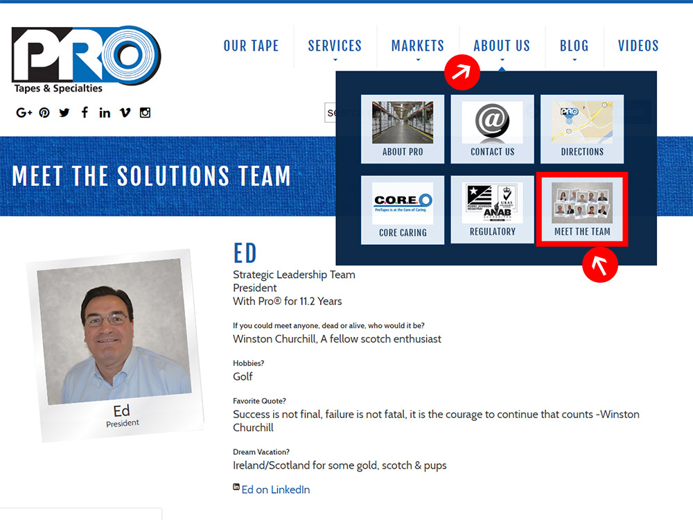 Meet the Solutions Team features a look at some of the staff behind ProTapes. 