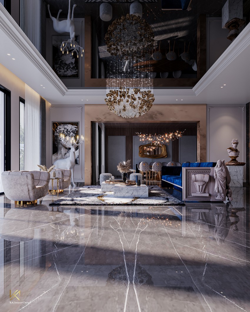 Exuberant And Artsy Living Room by K.A. Interior Design