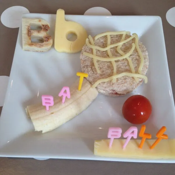 Alphabet themed lunch letter B for Bat