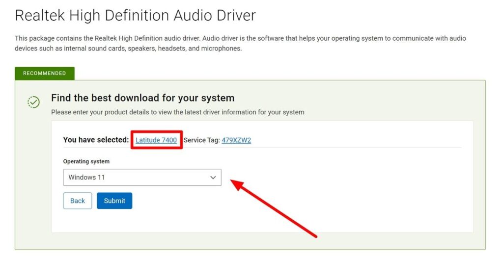 select your device and operating system