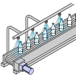Washdown conveyor with IP67 motor