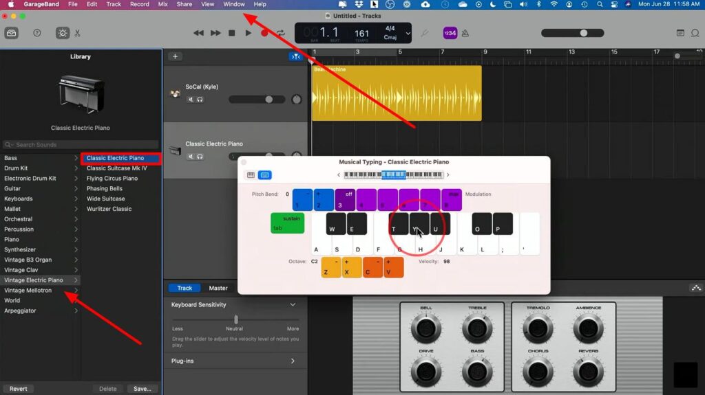play and record the keys
