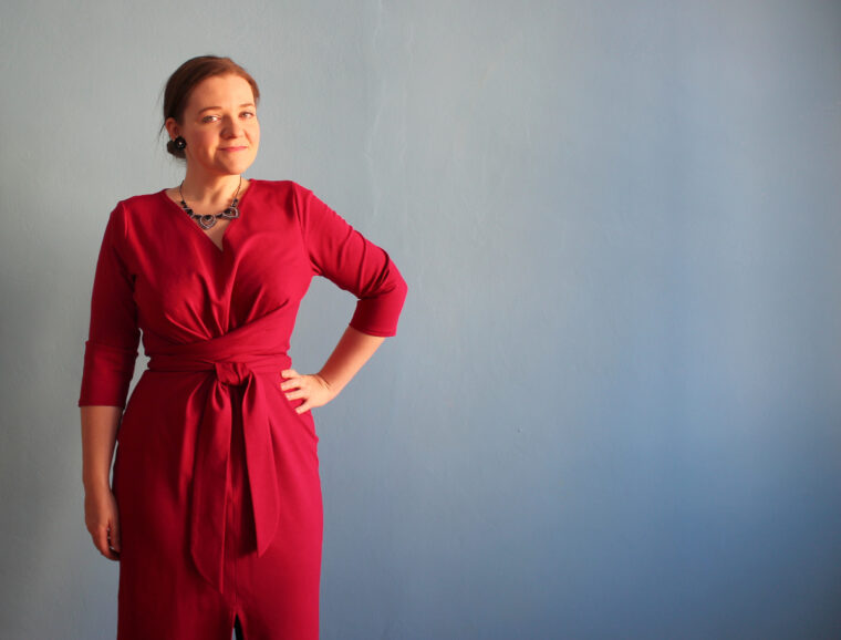 This DIY knit dress is office-appropriate and super-comfy.