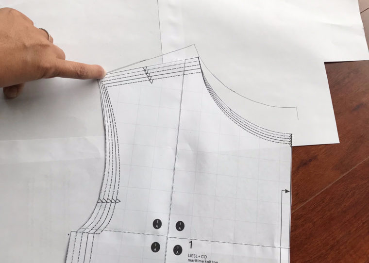 Learn to make a dartless pivot-and-slide full bust adjustment.