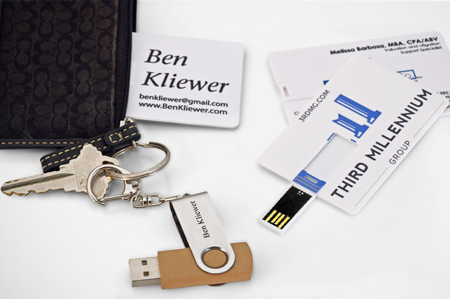 Wallet Card and Spin Custom USB Flash Drives