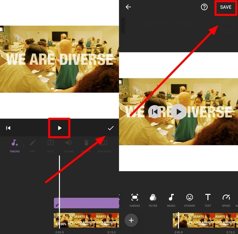 preview and save the merged video