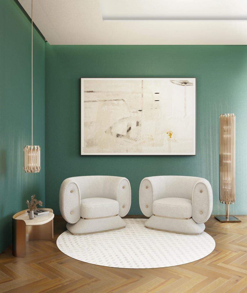 white mid-century armchair