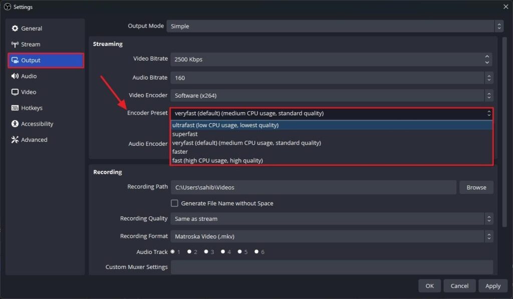 set output to superfast or ultrafast