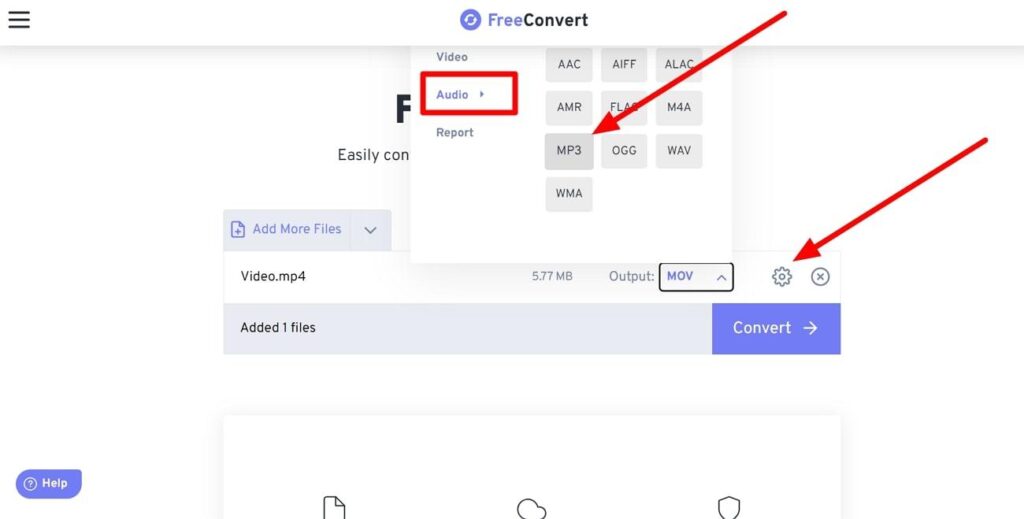 pick audio formatÂ