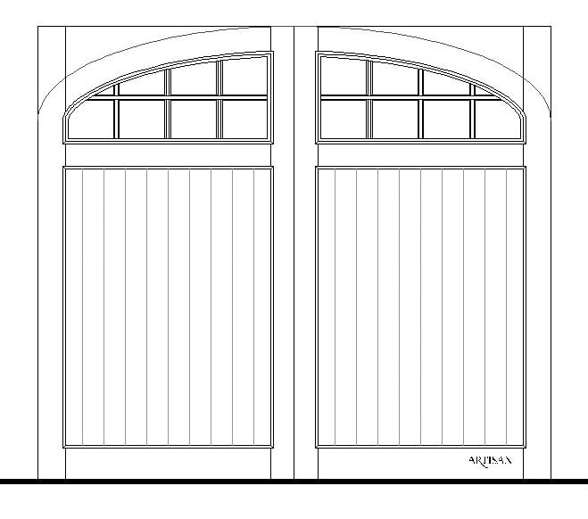A blueprint of an ellipse garage door