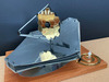 Laser cutting part of a 50:1 model of the James Webb Space Telescope