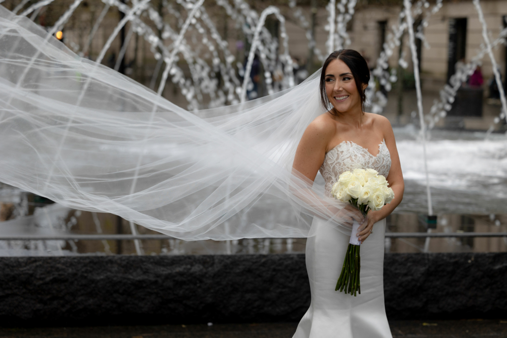 Brienna and Patrick Wedding - Bridal Portrait Bouquet - Tribeca Rooftop - Anthony Vazquez Photography