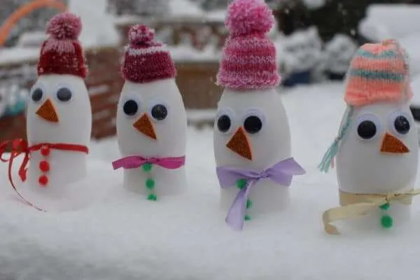 Snowmen enjoying the snow