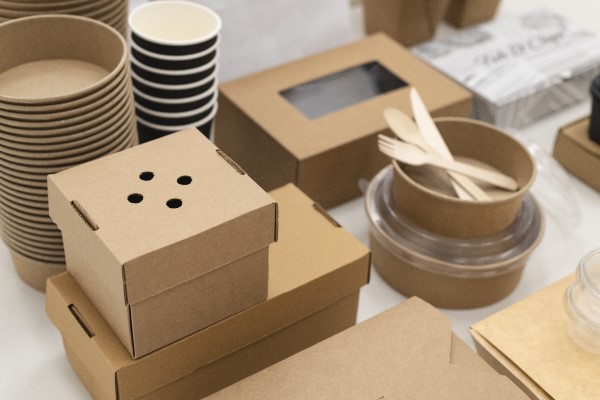 Close-up of a food packaging range