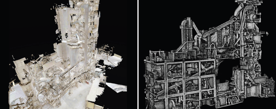 Comparison of scans from a terrestrial scanner and the Elios 3