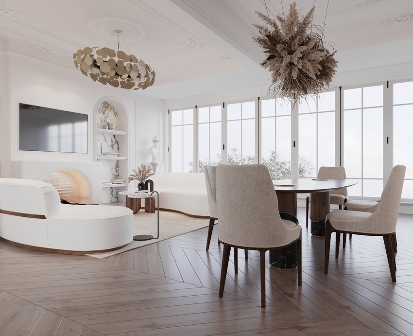 All-white Minimalist And Contemporary Open Space By Marina Dolynna