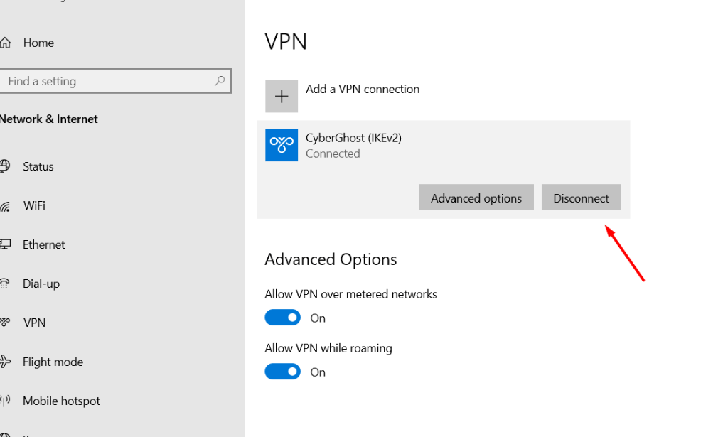 turn off vpn