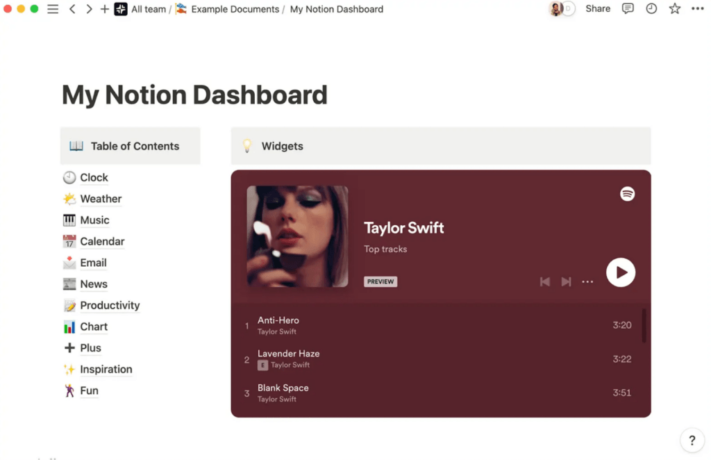 notion interface