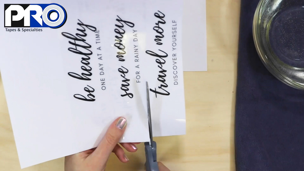 After covering your text with Pro® JLAR, cut your strips out.