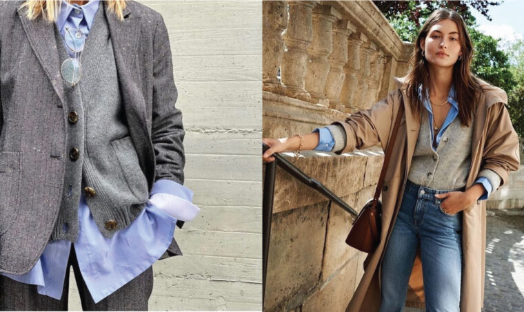 A few examples of the many ways you can layer your clothing to add interest and texture to your wardrobe