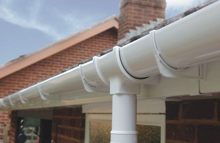 category picture of plastic guttering installed onto a house