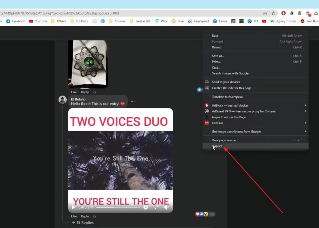 tap on inspect option