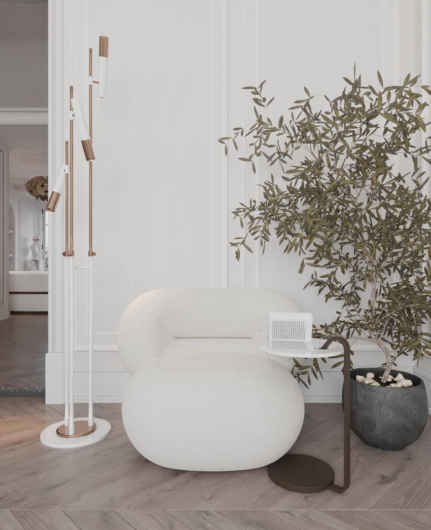 All-white Minimalist And Contemporary Open Space By Marina Dolynna