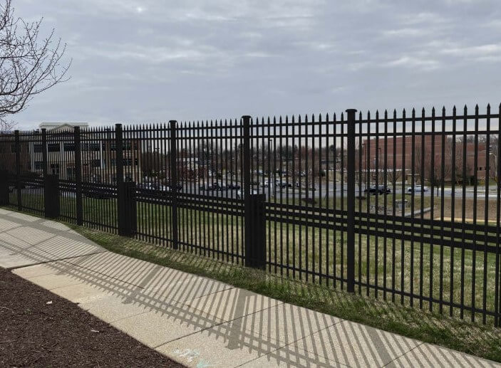 a crash rated fence behind a regular fence