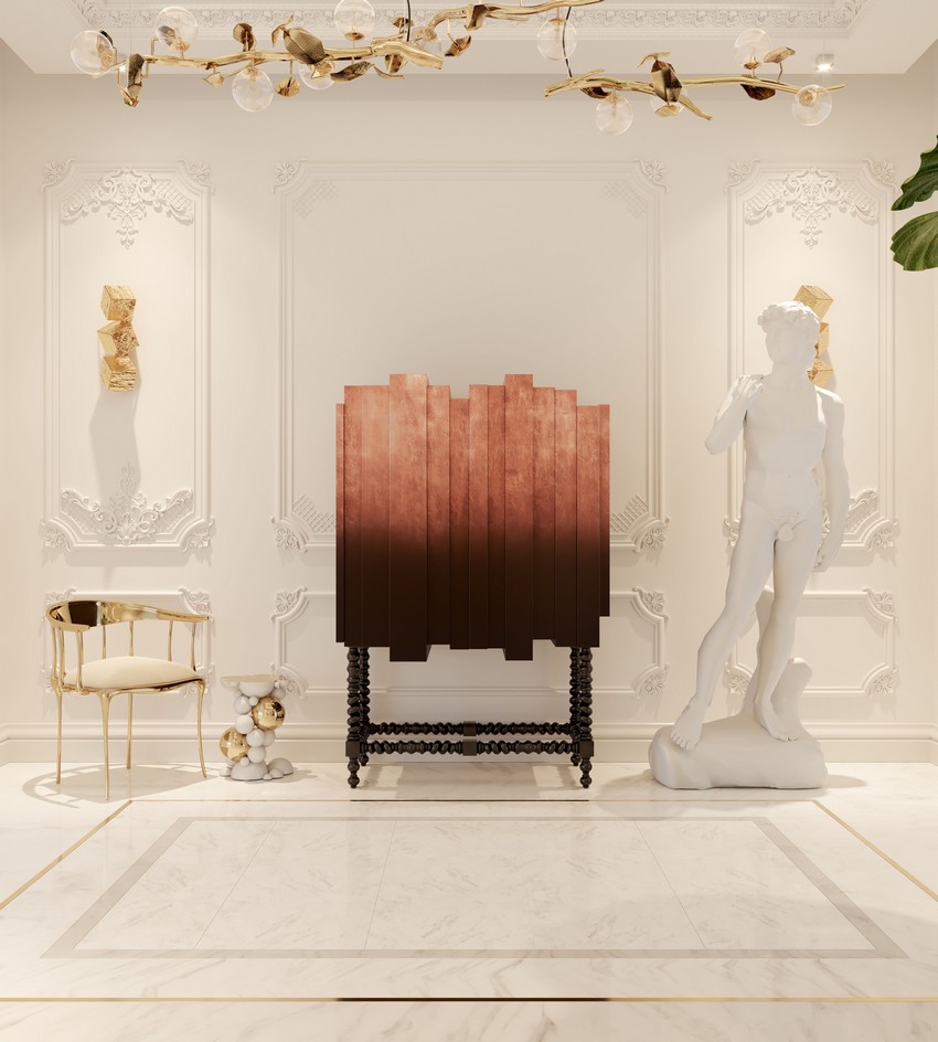 modern classic entryway with a luxury cabinet