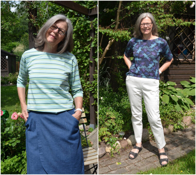 Another view of Susanne's Maritime Knit Tops.