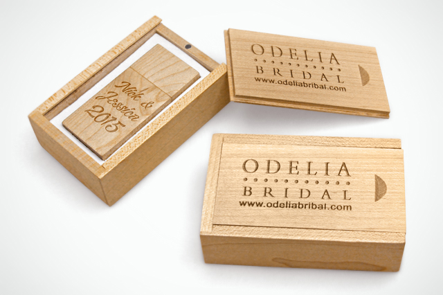 Laser Engraved Woodsman2 USB Flash Drive With Sliding Wooden Box