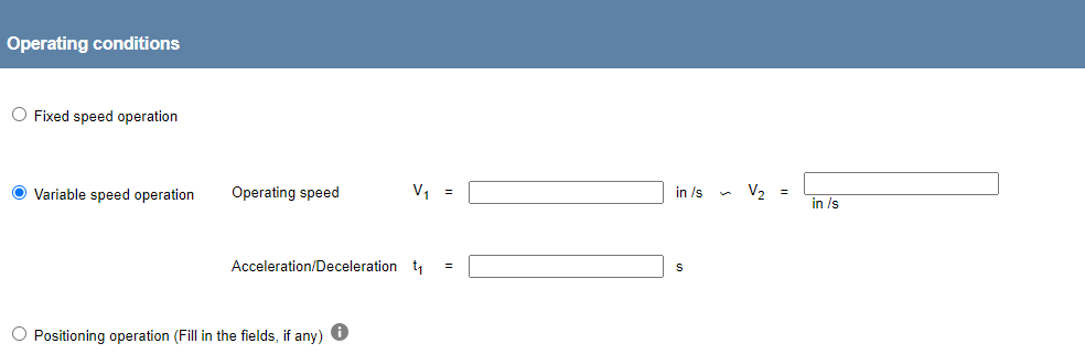 Motor sizing tool - variable speed operation