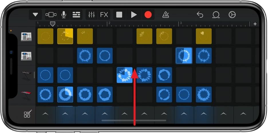 exit garageband on iphone