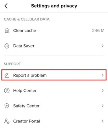 report a problem