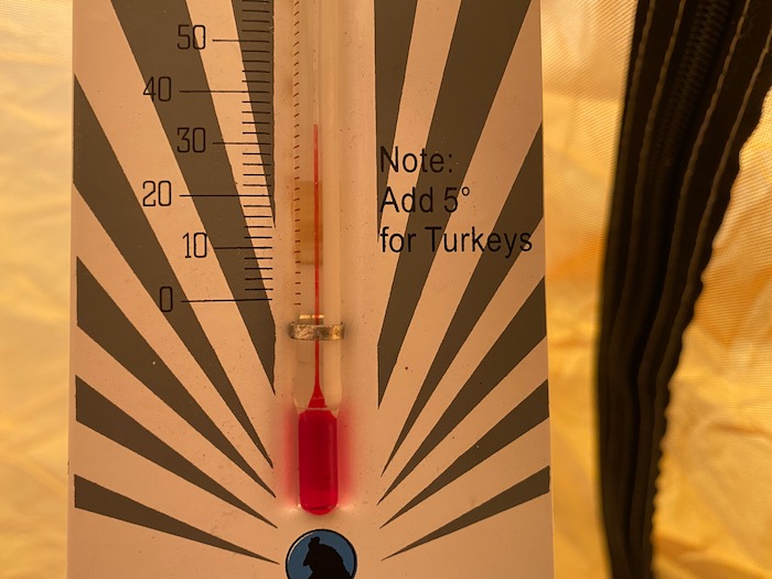 Thermometer at 35F