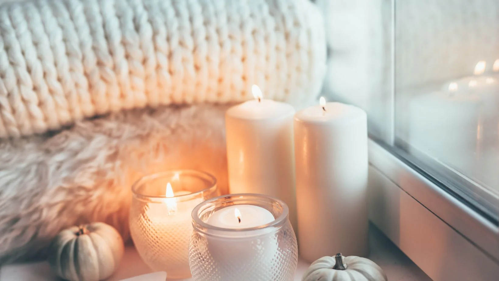 A group of lit candles