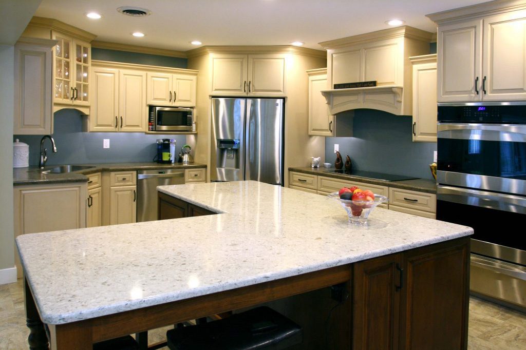 White Laminate Kitchen Island