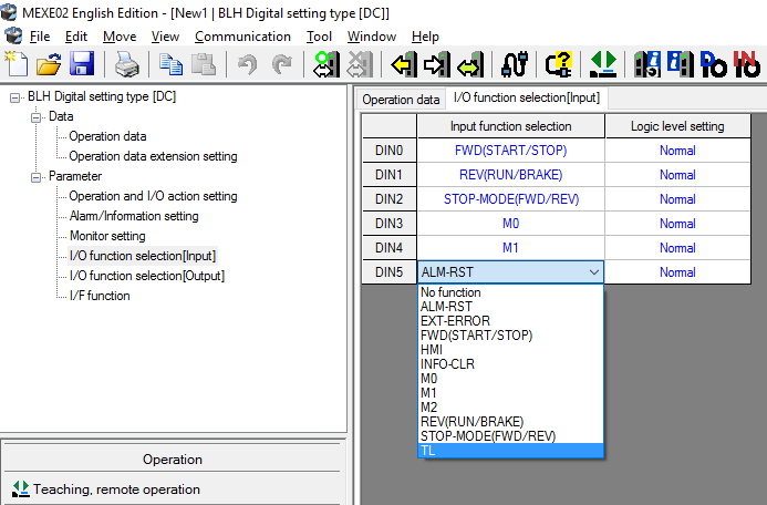 MEXE02 Software: I/O Signal Assignments