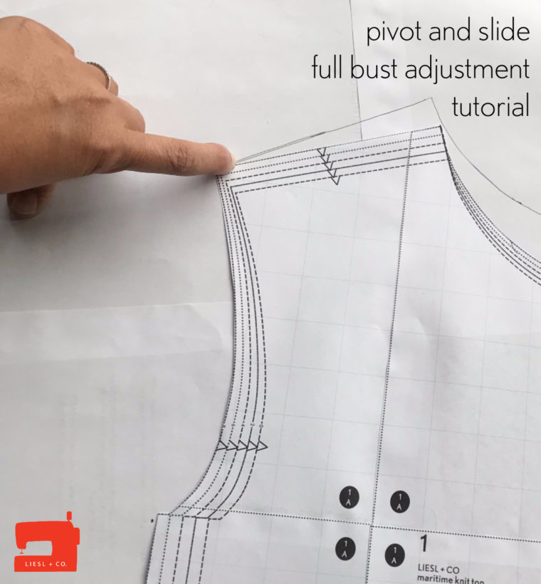 Learn to make a dartless pivot-and-slide full bust adjustment.
