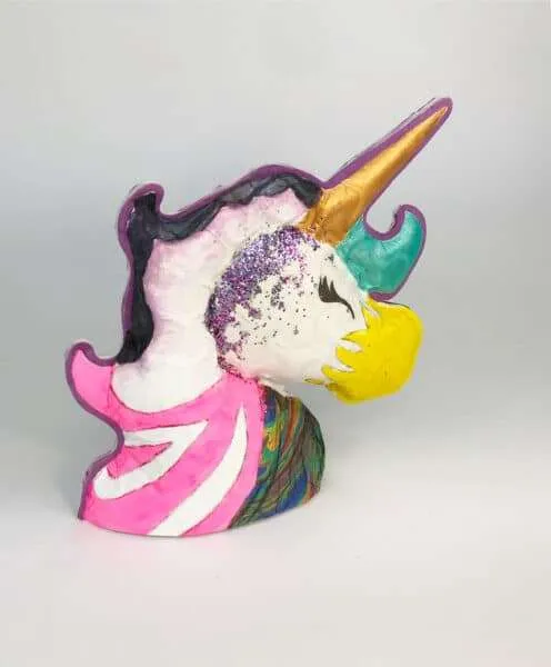 Unicorn letterbox inflatable sulptures - gold horn