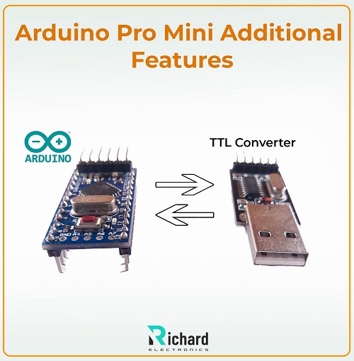 Arduino Pro Mini, Arduino Pro Mini Pinout, Arduino Pro Mini Features, Arduino Pro Mini Specifications, Arduino Pro Mini Specifications, Arduino Pro Mini Led Blinking