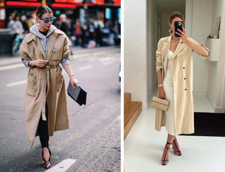 Color-Blocked Trench Coat