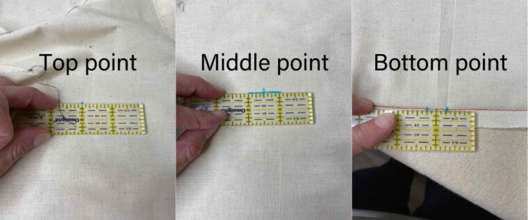 Close up of markings for a vertical dart