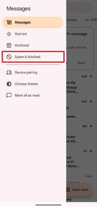explore spam and blocked messages