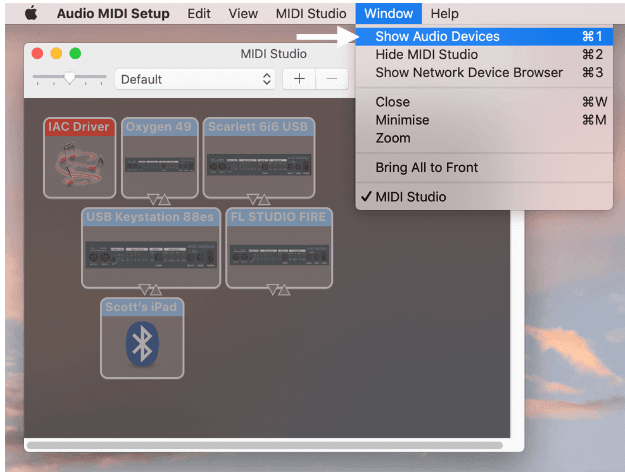 show audio devices