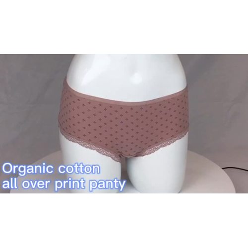 Intimo slip da donna in cotone organico con stampa OEM.MP4