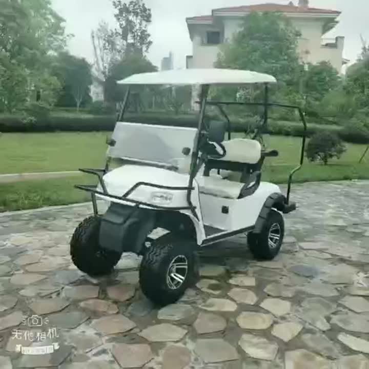 2 koltuklu beyaz elektrikli arazi golf arabası.mp4