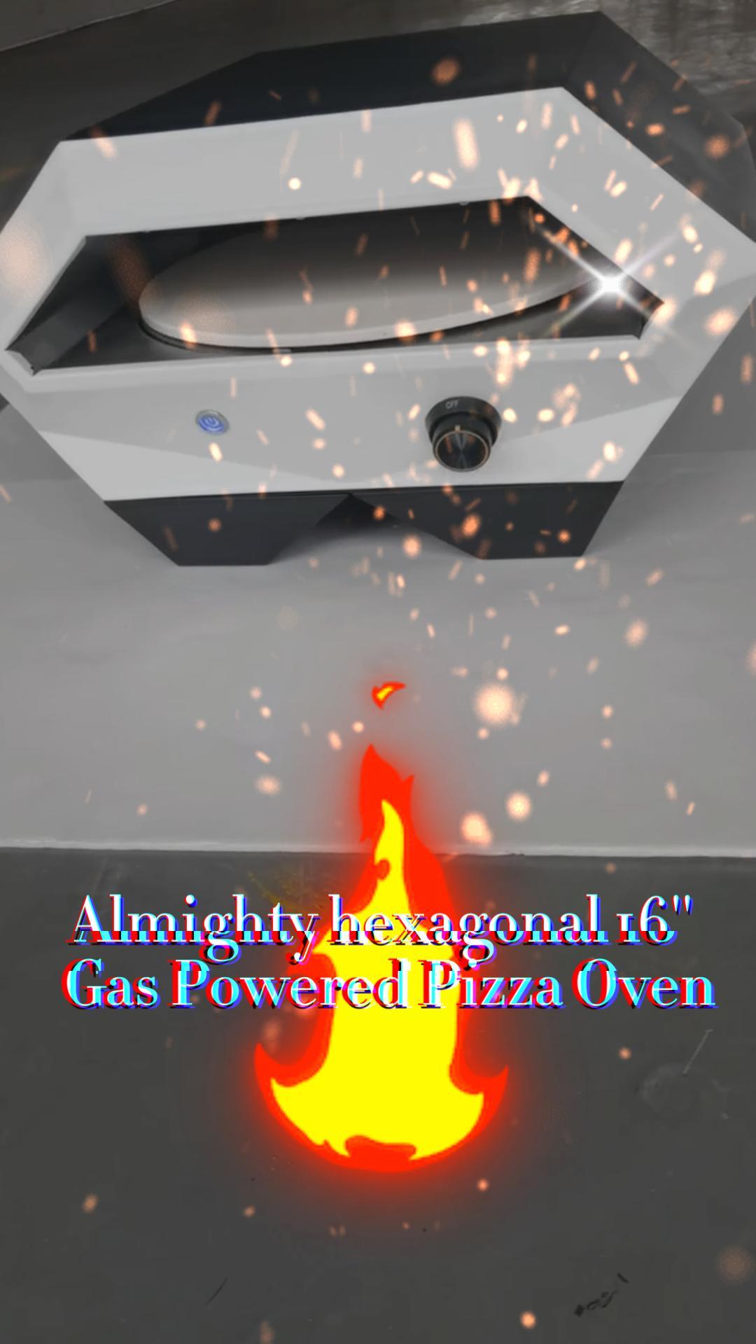 Almighty hexagonal 16'' Gas Powered Pizza Oven