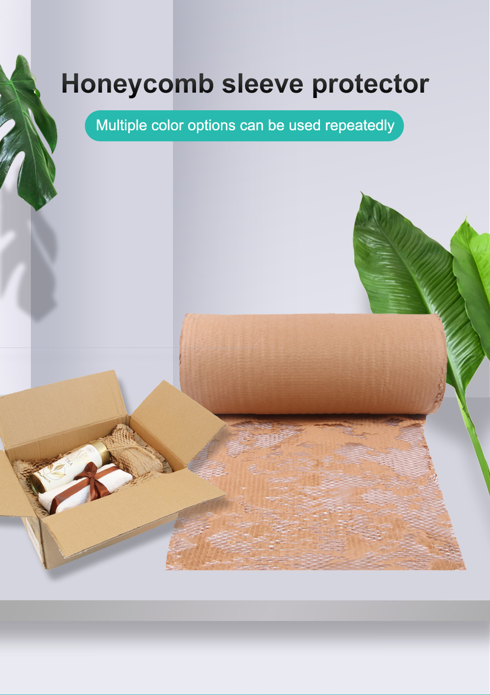 Recyclable ECO Honeycomb Kraft paper cushioning wrap